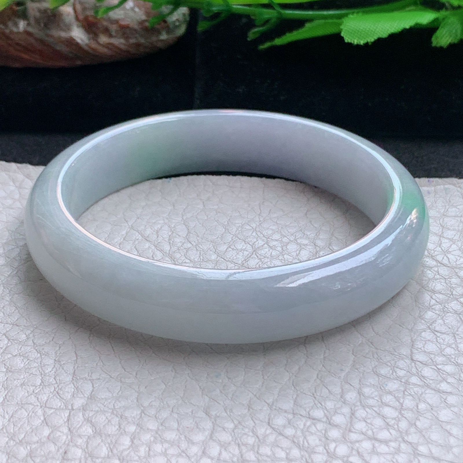 nc实拍55*12.3*7.5平安镯 天然缅甸翡翠a货手镯飘绿正圈玉镯子