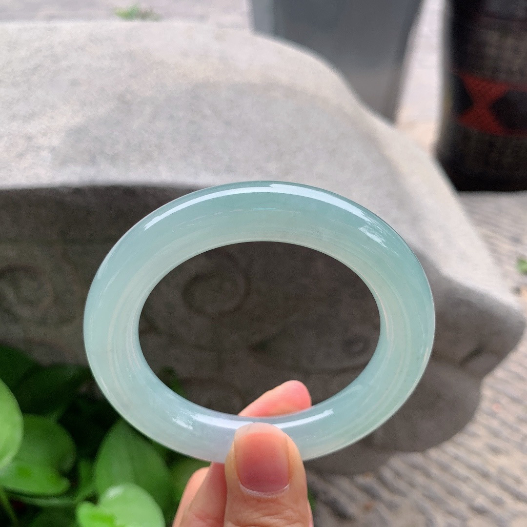 圈口 54-11.8【冰种晴绿圆条手镯】圆条54 55可戴