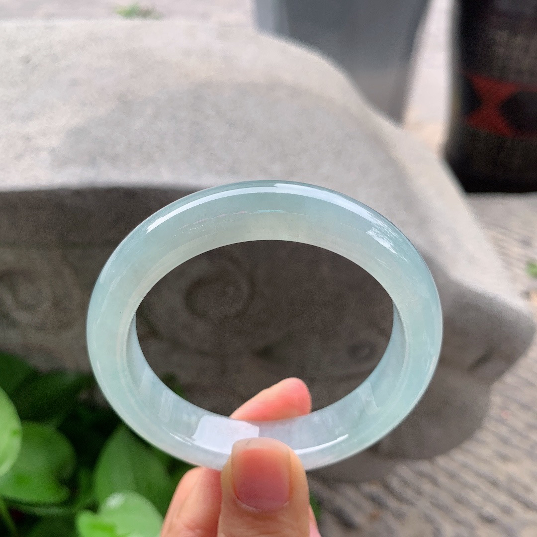 圈口54.7-12.6-8.7 【冰种晴正圈手镯】正圈54 55可戴