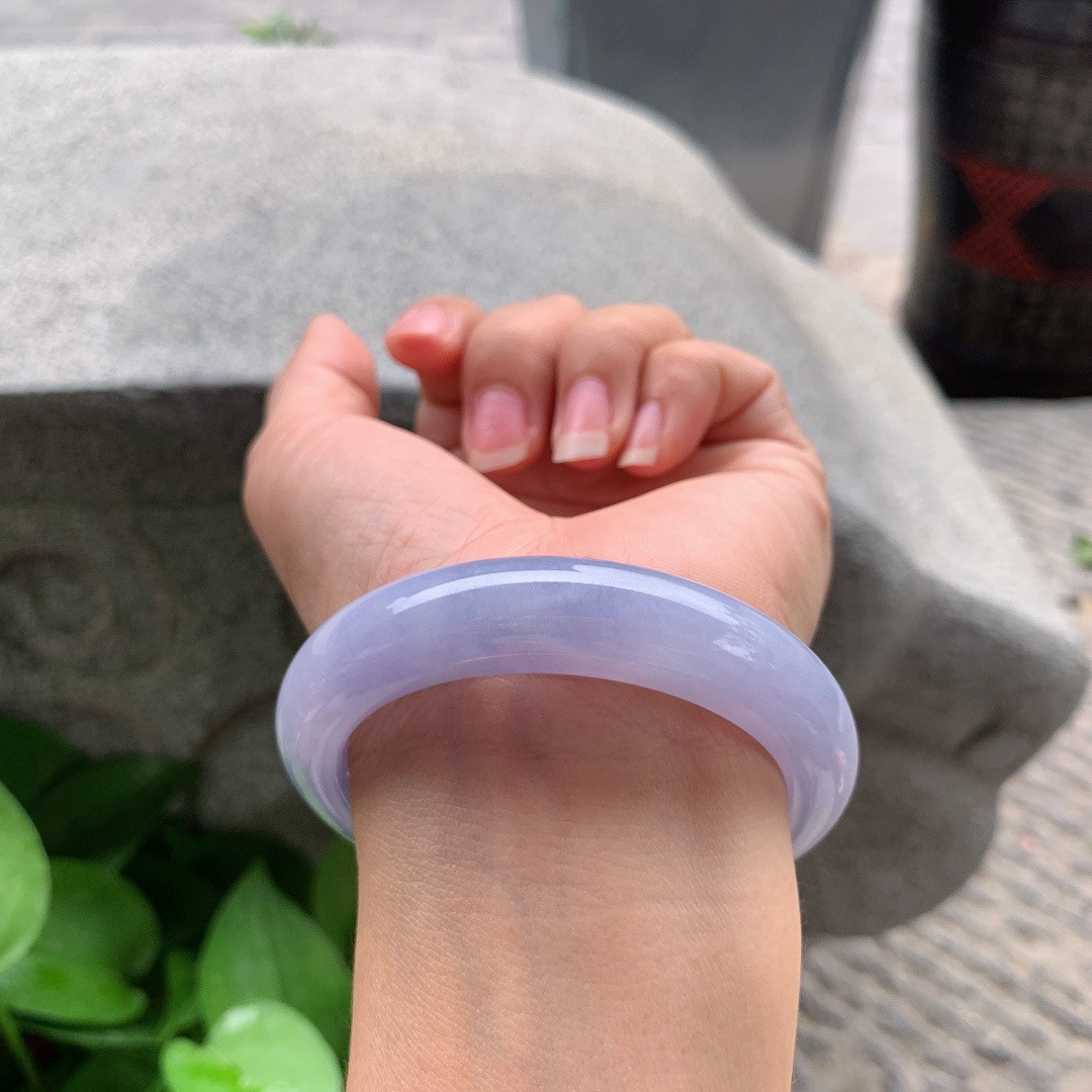 圈口 54.5-12-8.9【冰茄紫正圈手镯】正圈54 55可戴
