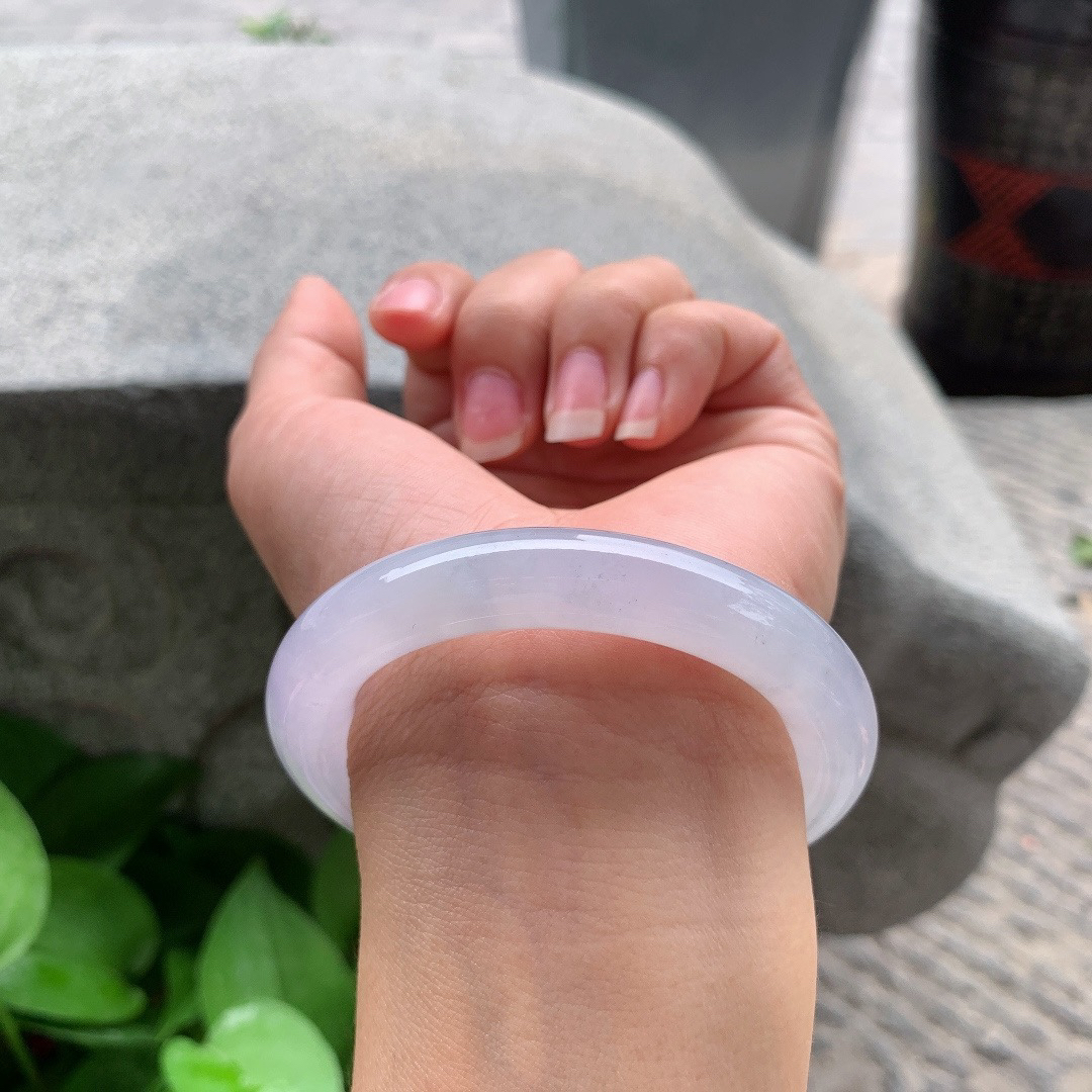 小圈口 52.2-10.4【冰粉紫圆条手镯】圆条52 53可戴