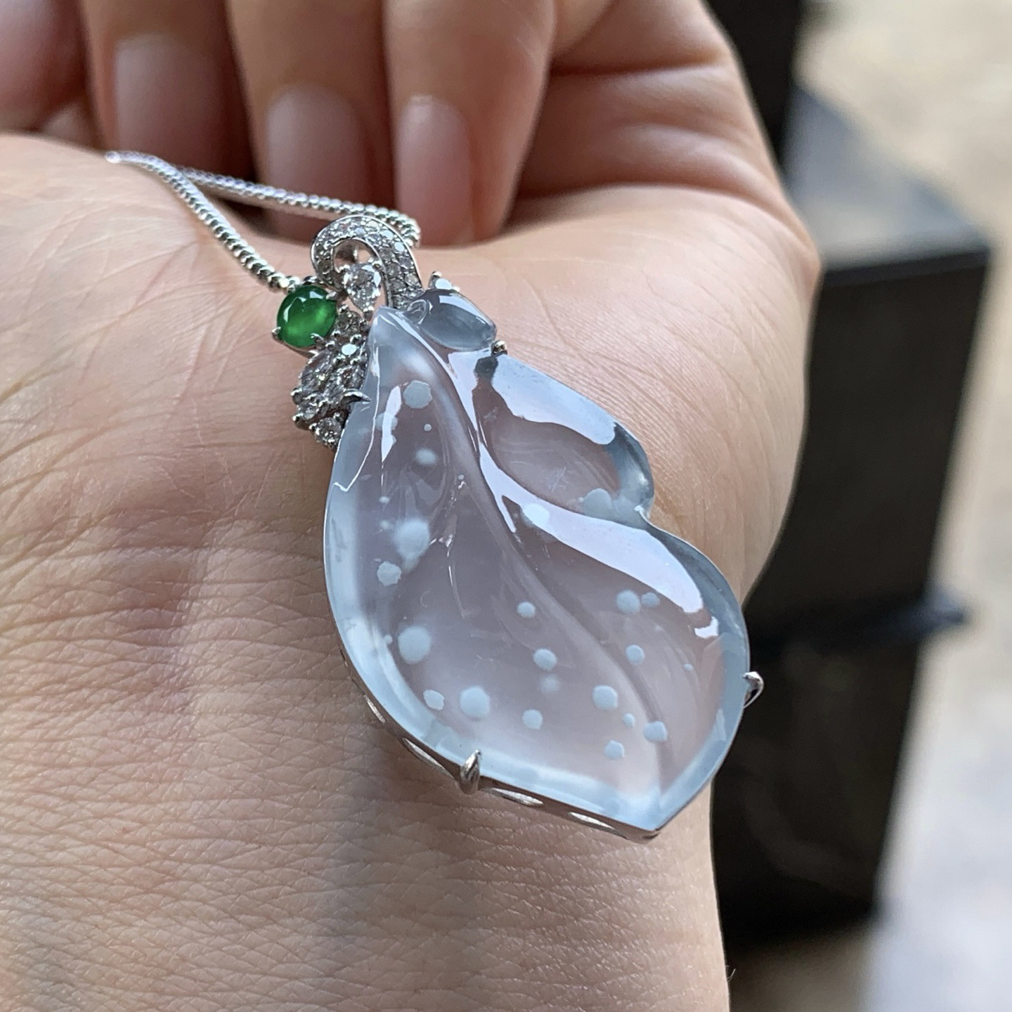 金钻镶嵌高冰雪花棉叶子^_^特色 种水好