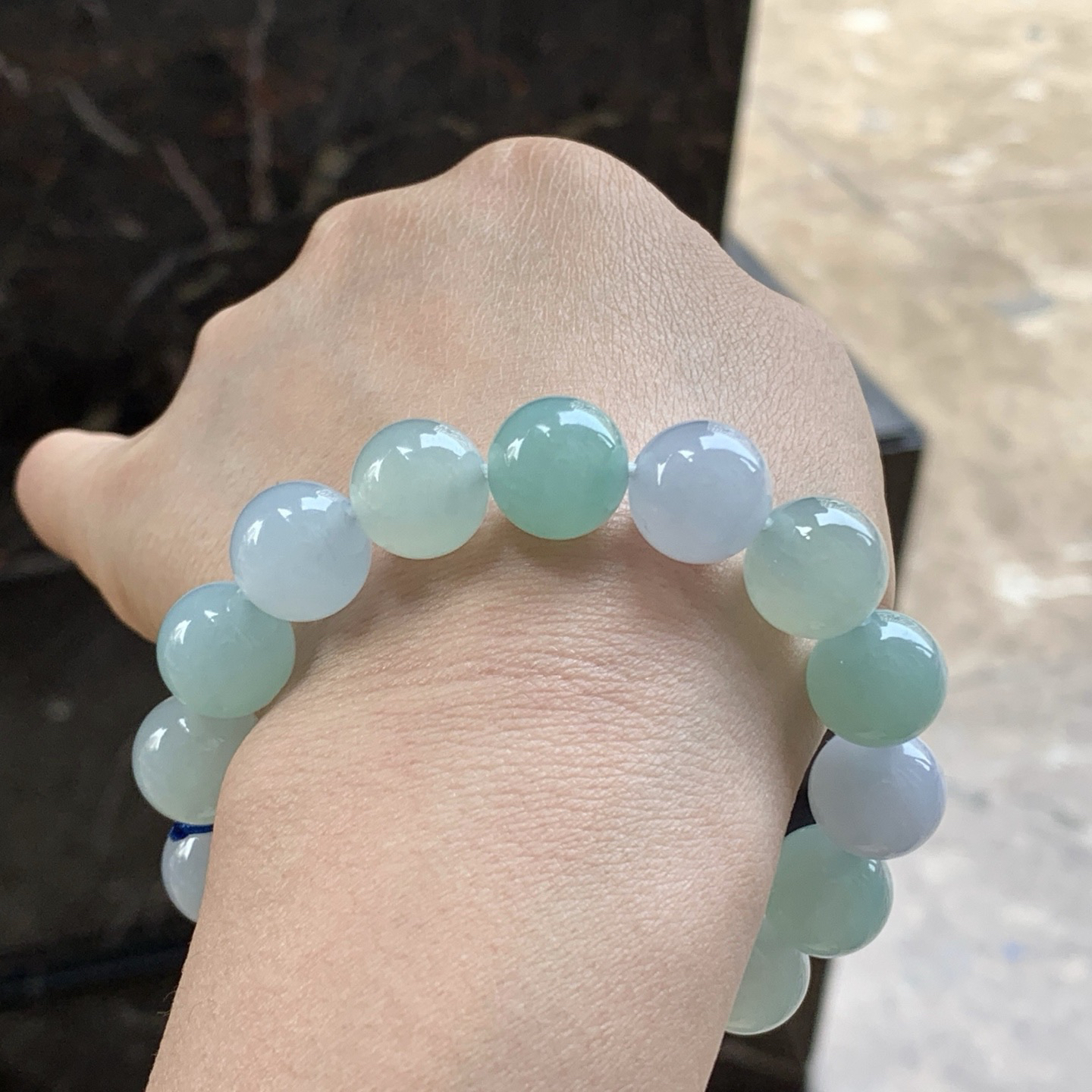 晴水手串^_^玉质温润 清新