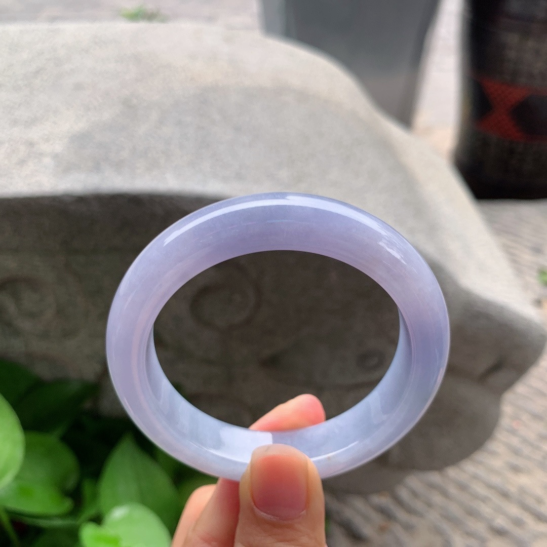 圈口 54.5-12-8.9【冰茄紫正圈手镯】正圈54 55可戴