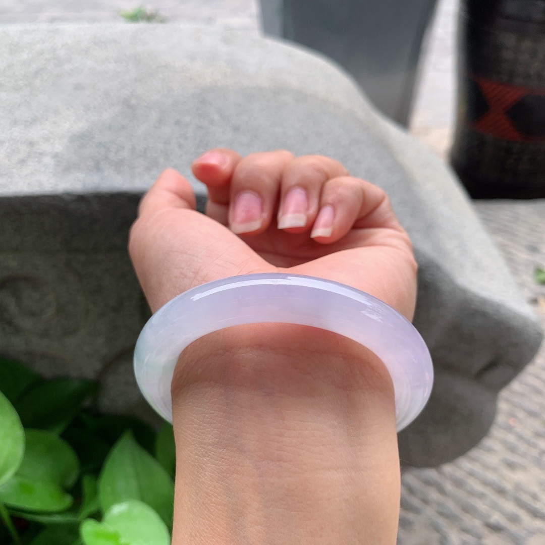 小圈口 52.2-10.4【冰粉紫圆条手镯】圆条52 53可戴