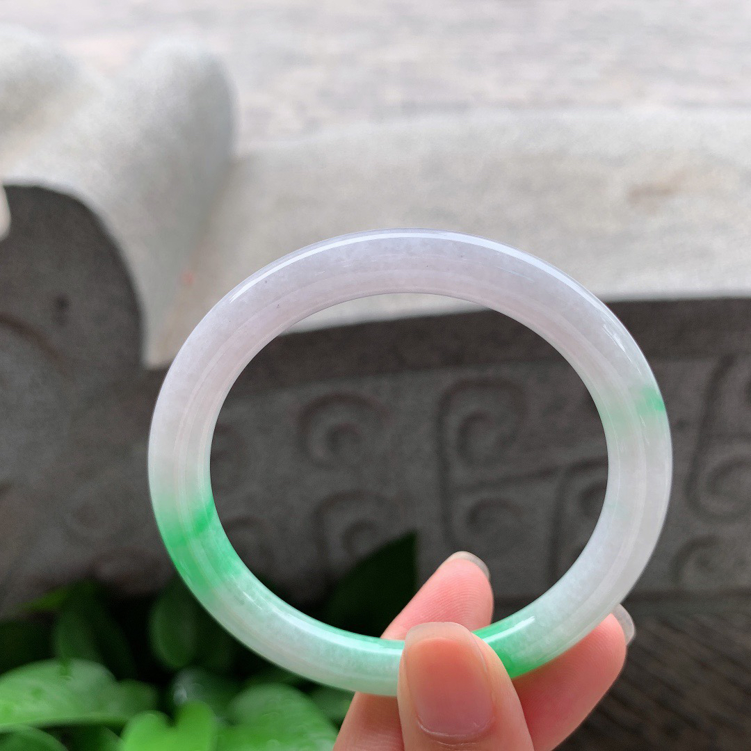 小圈口53.4-7.6 【阳绿圆条手镯】圆条53 54可戴