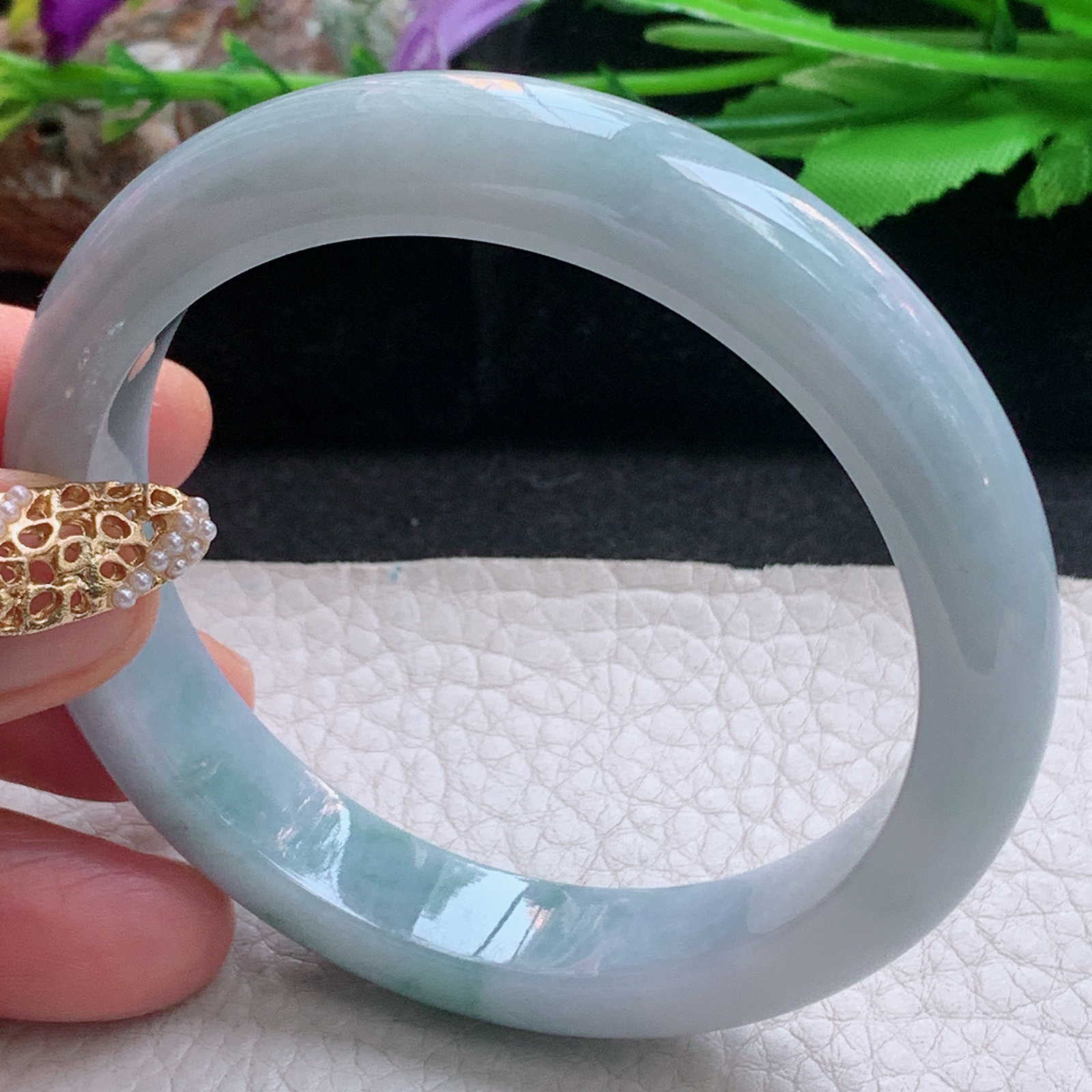 xx实拍56.5*11.3*8平安镯 天然缅甸翡翠a货手镯飘花正圈玉手镯