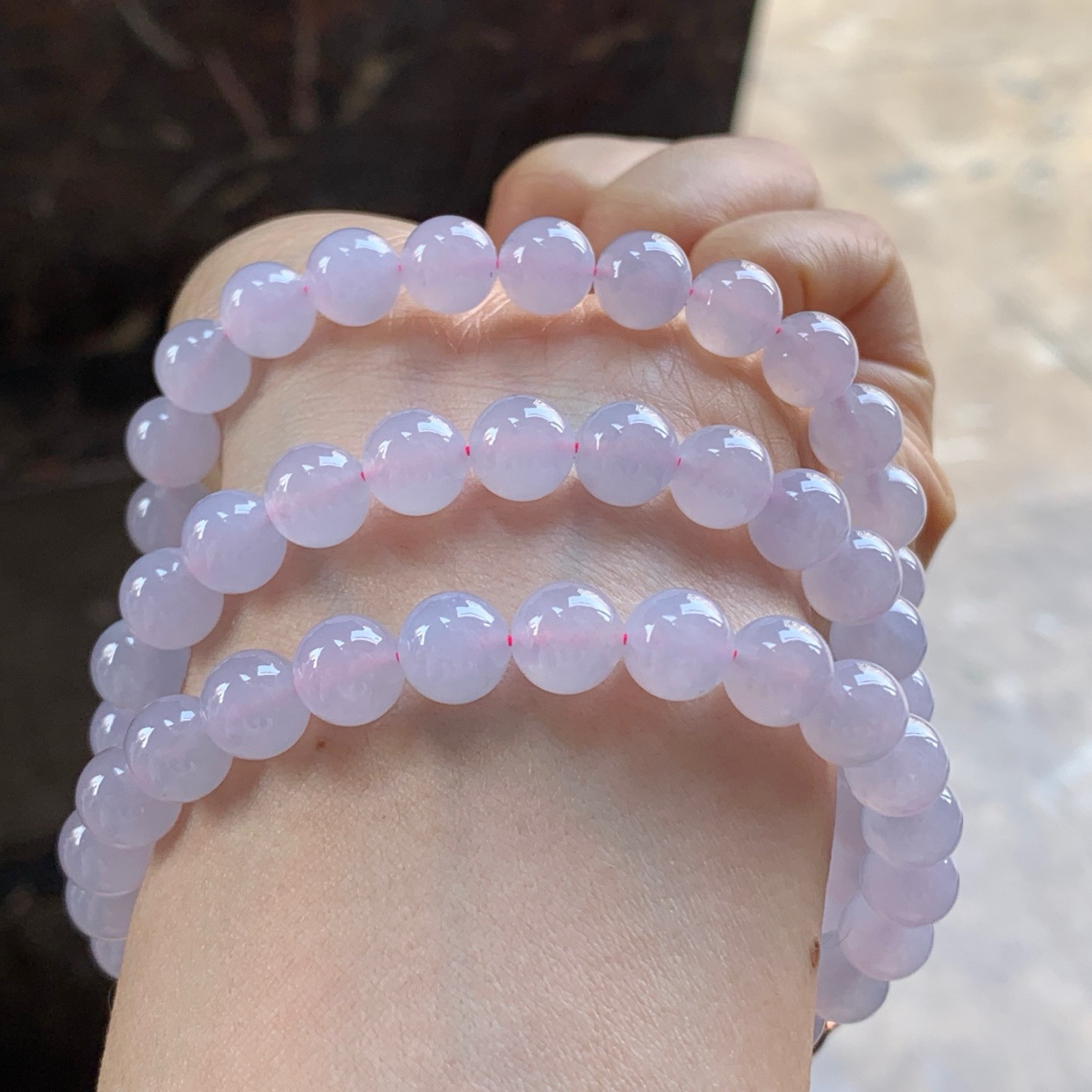 粉紫项链^_^玉质温润 清新