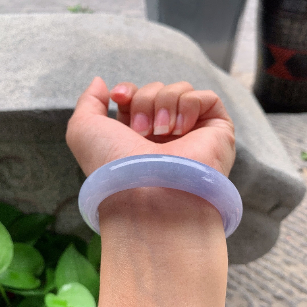 圈口 54.5-12-8.9【冰茄紫正圈手镯】正圈54 55可戴