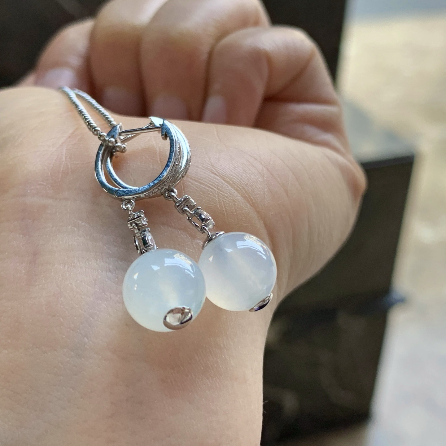 金镶嵌耳坠^_^清新 珠珠