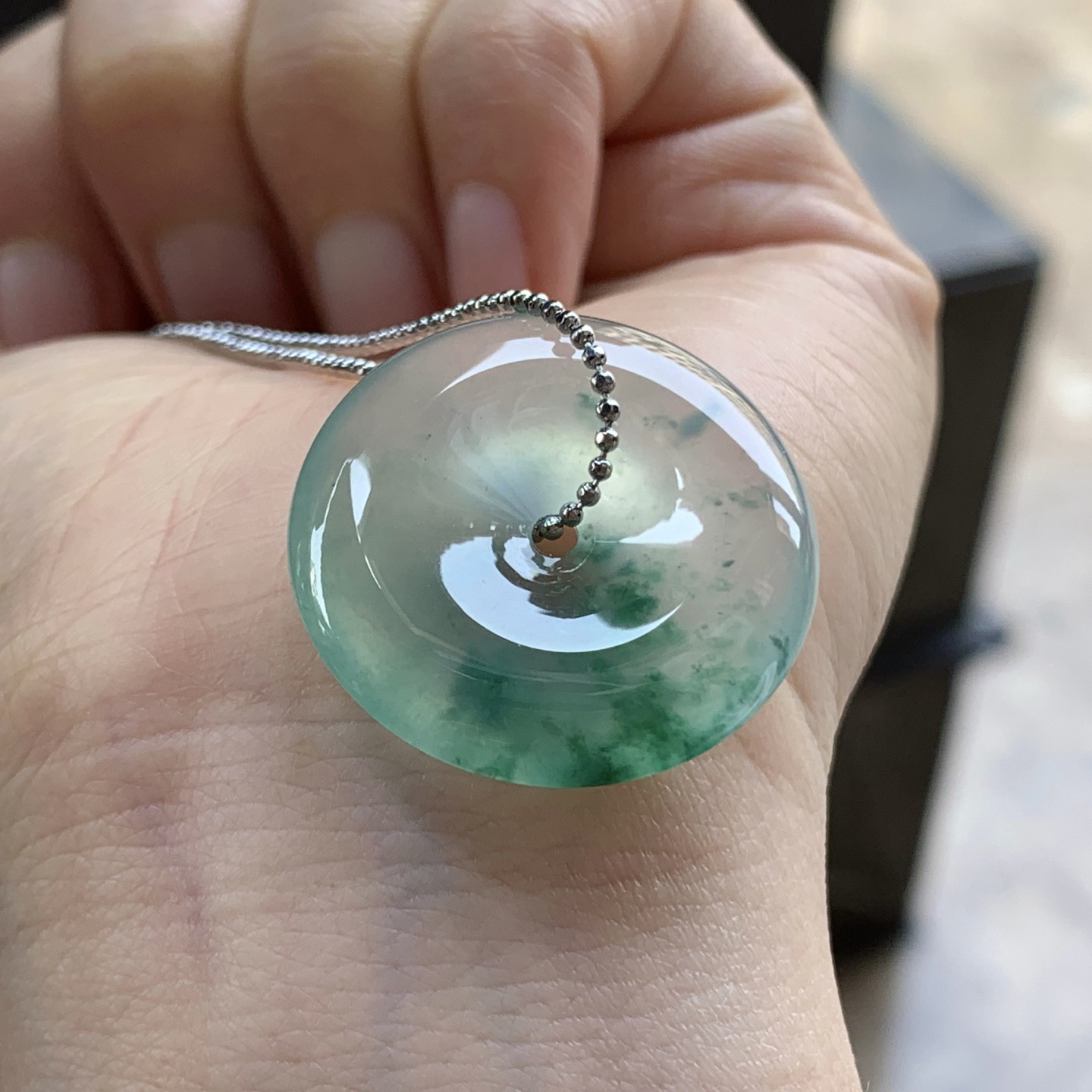 高冰飘花平安扣^_^飘花浓郁 鲜艳