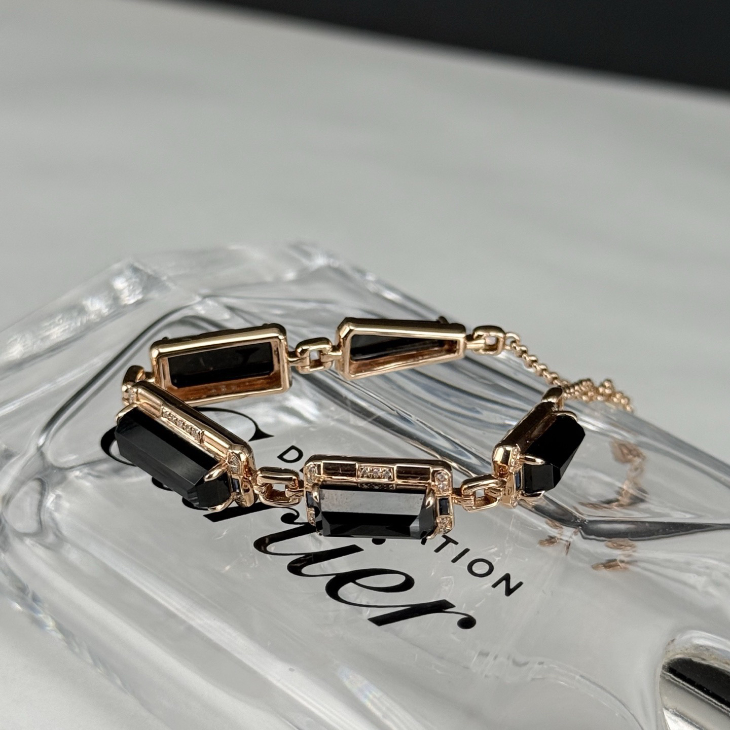 精品18k墨翠手链 种好色正 重金豪镶 打灯通透 油性十足 尺寸13.2