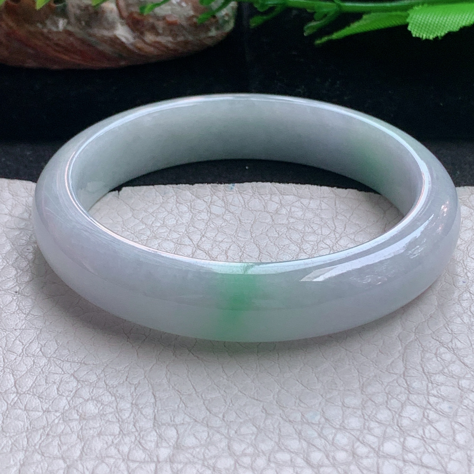 nc实拍55*12.3*7.5平安镯 天然缅甸翡翠a货手镯飘绿正圈玉镯子