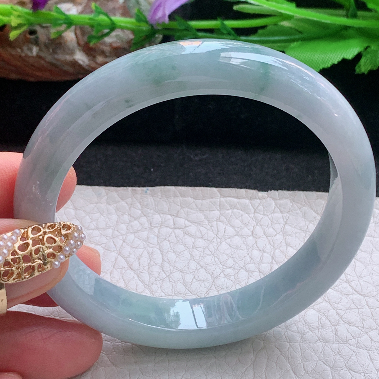 xx实拍56.5*11.3*8平安镯 天然缅甸翡翠a货手镯飘花正圈玉手镯