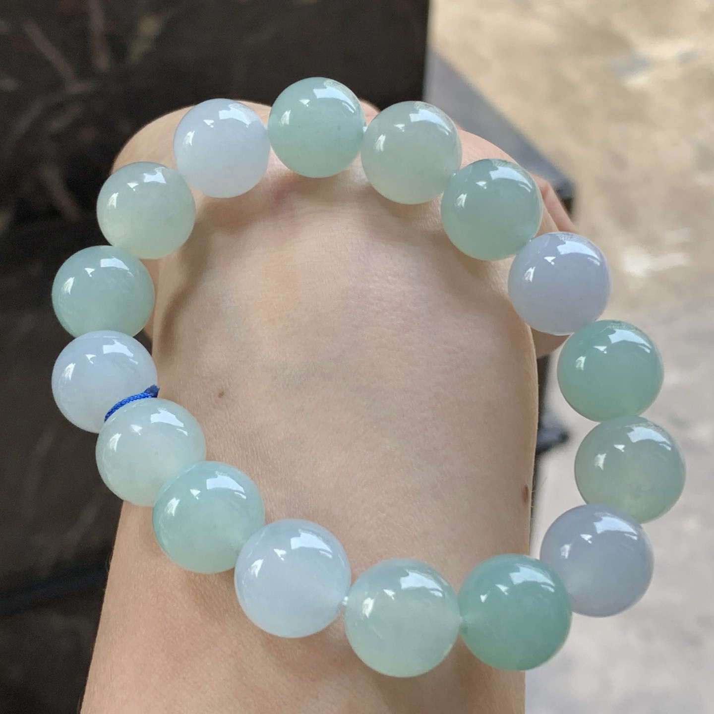 晴水手串^_^玉质温润 清新