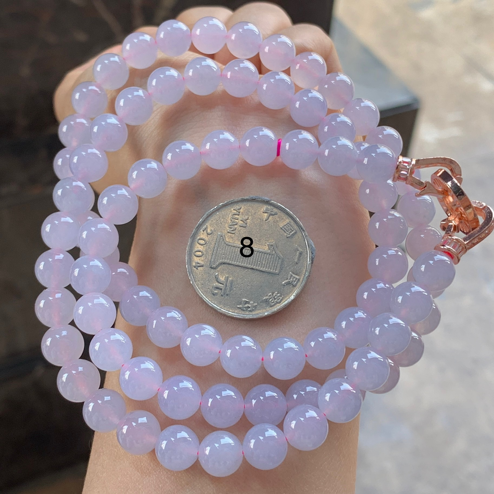 粉紫项链^_^玉质温润 清新