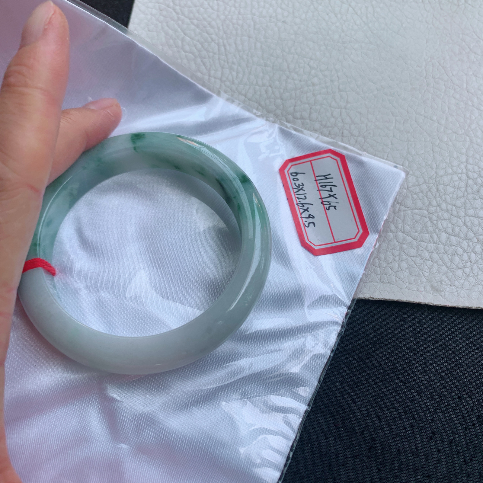 ee大圈口60.3*12.6*9.5平安镯 天然缅甸翡翠a货手镯飘花厚装正圈玉镯子