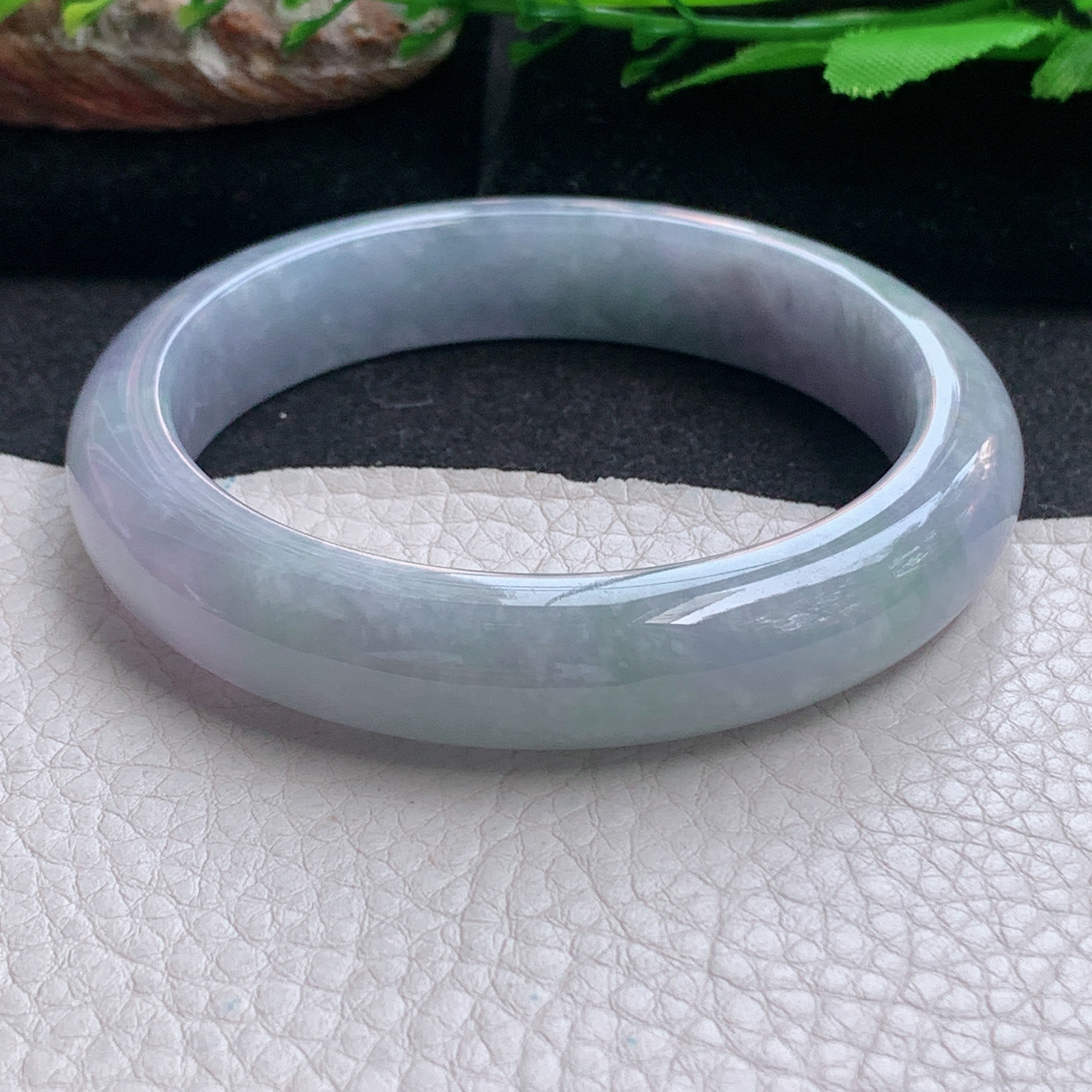 z实拍58.5*12.5*8.5平安镯 天然缅甸翡翠a货手镯紫罗兰正圈玉镯子