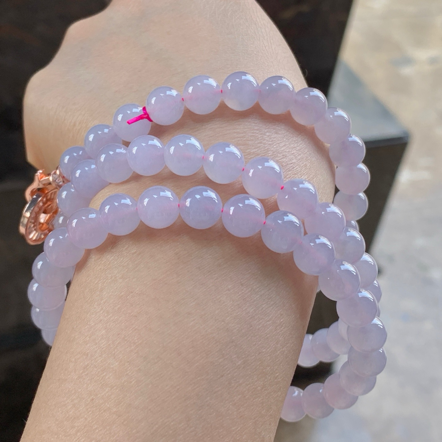 粉紫项链^_^玉质温润 清新