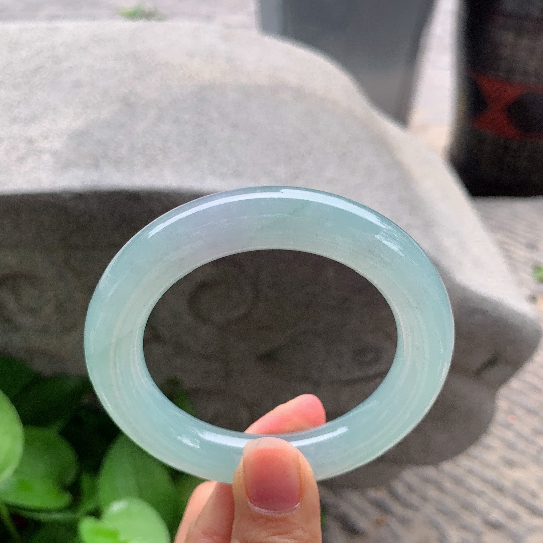 圈口 54-11.8【冰种晴绿圆条手镯】圆条54 55可戴