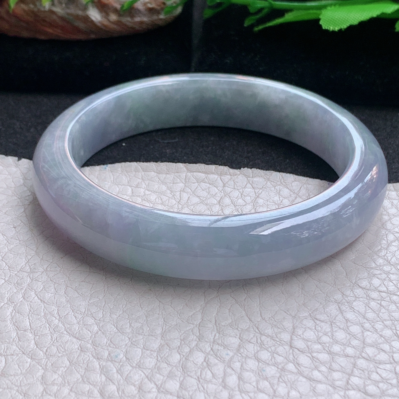 z实拍58.5*12.5*8.5平安镯 天然缅甸翡翠a货手镯紫罗兰正圈玉镯子