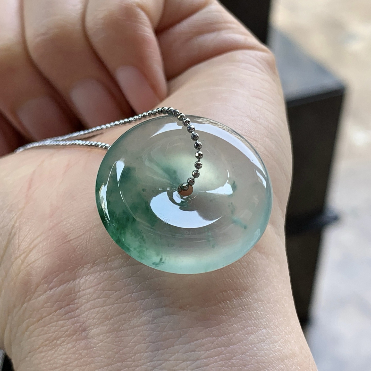 高冰飘花平安扣^_^飘花浓郁 鲜艳