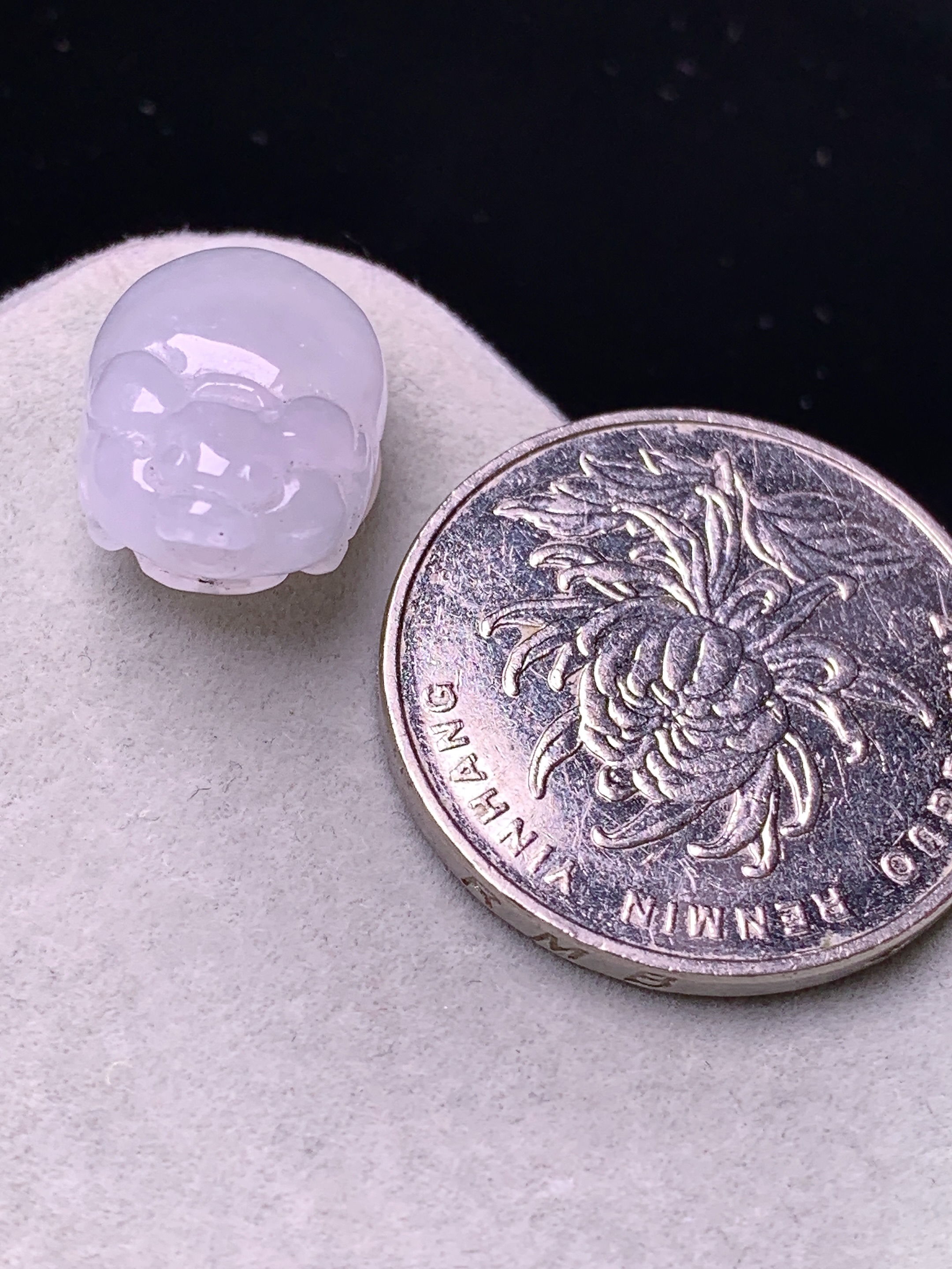 镶嵌款 冰种貔貅吊坠 玉质细腻 色泽艳丽清新 水润亮眼 整体尺寸15.8*11.5*7z1