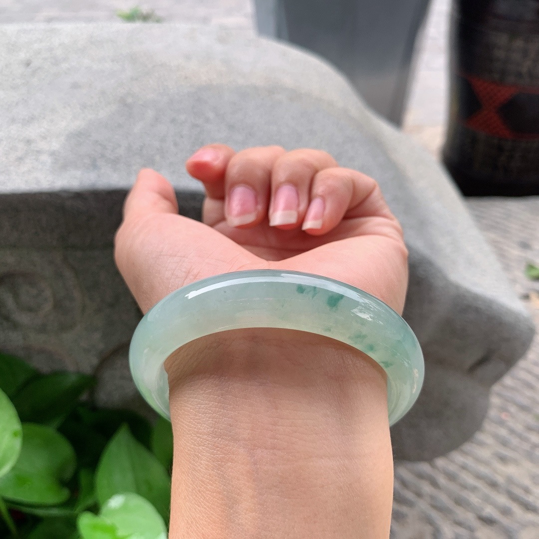 圈口57.4-13.5-8.4 【冰飘花正圈手镯】正圈57 58可戴