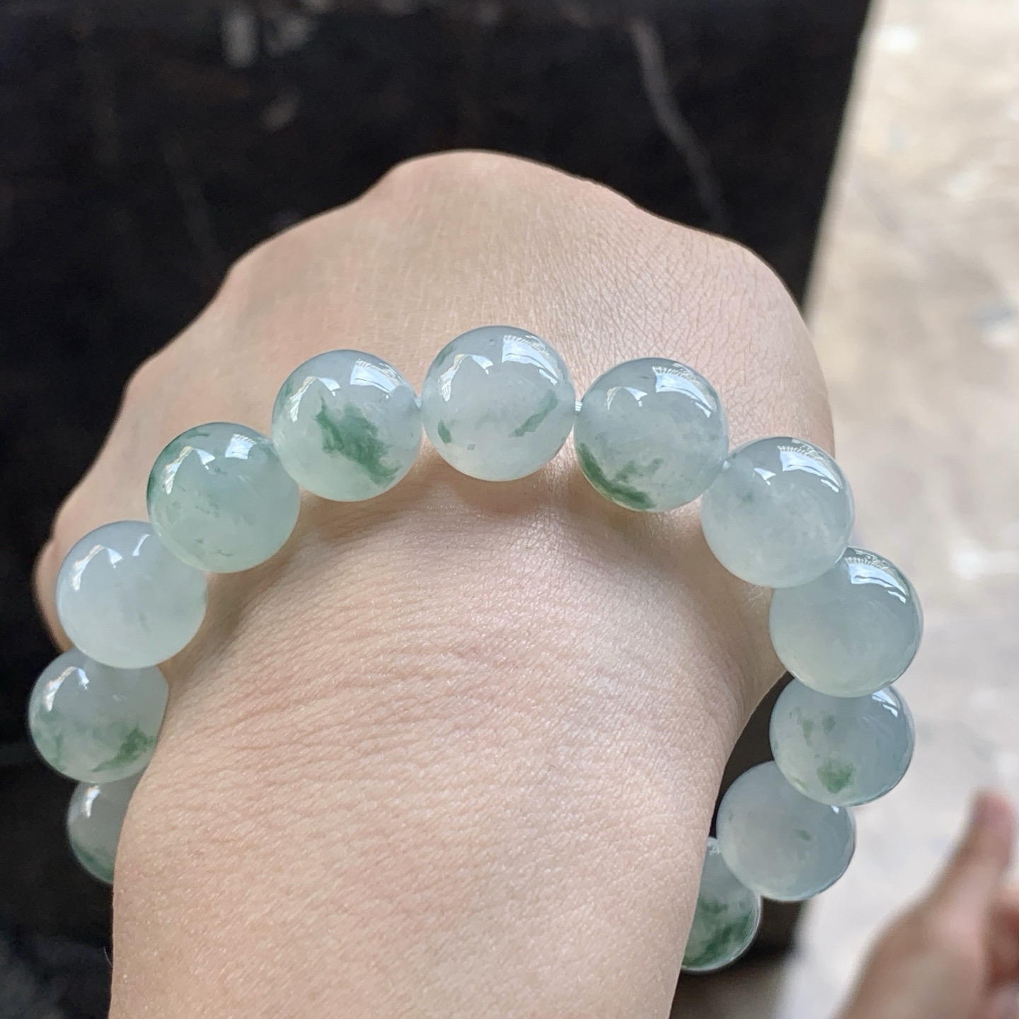 冰蓝花手串^_^冰透