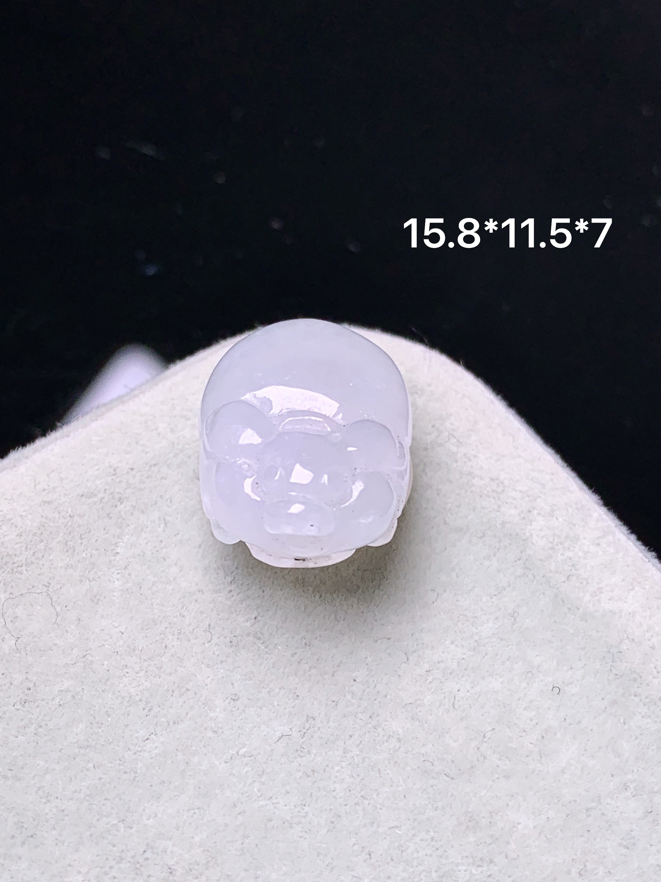 镶嵌款 冰种貔貅吊坠 玉质细腻 色泽艳丽清新 水润亮眼 整体尺寸15.8*11.5*7z1