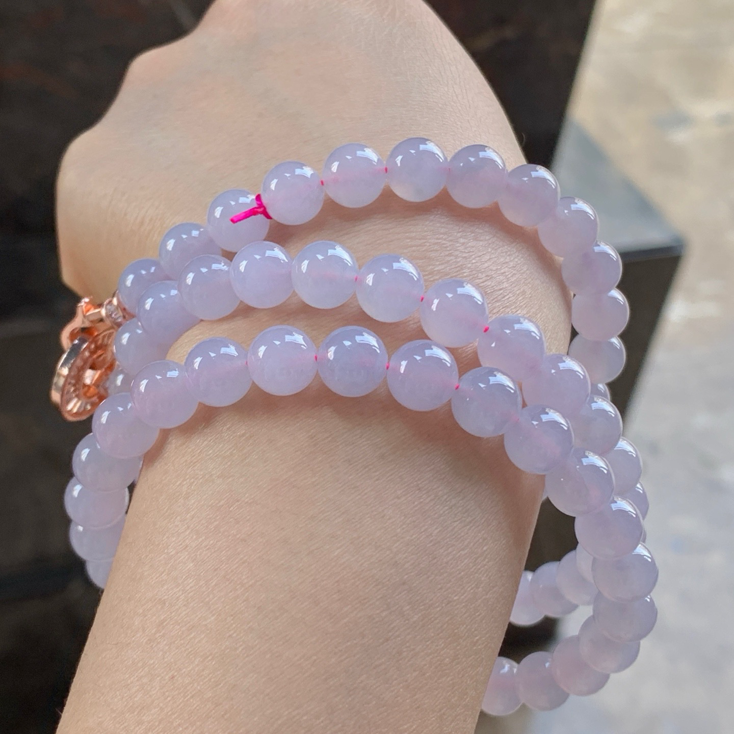 粉紫项链^_^玉质温润 清新