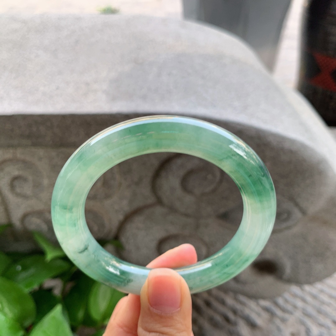 圈口 56.1-10.9【冰油飘花圆条手镯】圆条56 57可戴