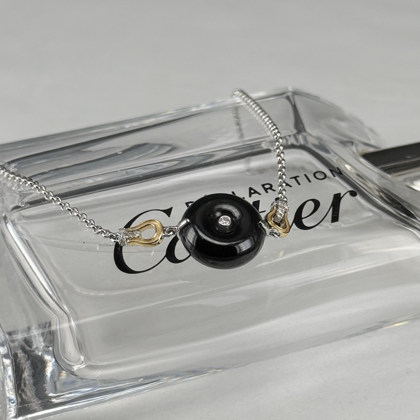 精品18k墨翠平安扣手链 种好色正 黑度极好 打灯通透 油性十足 尺寸13.4