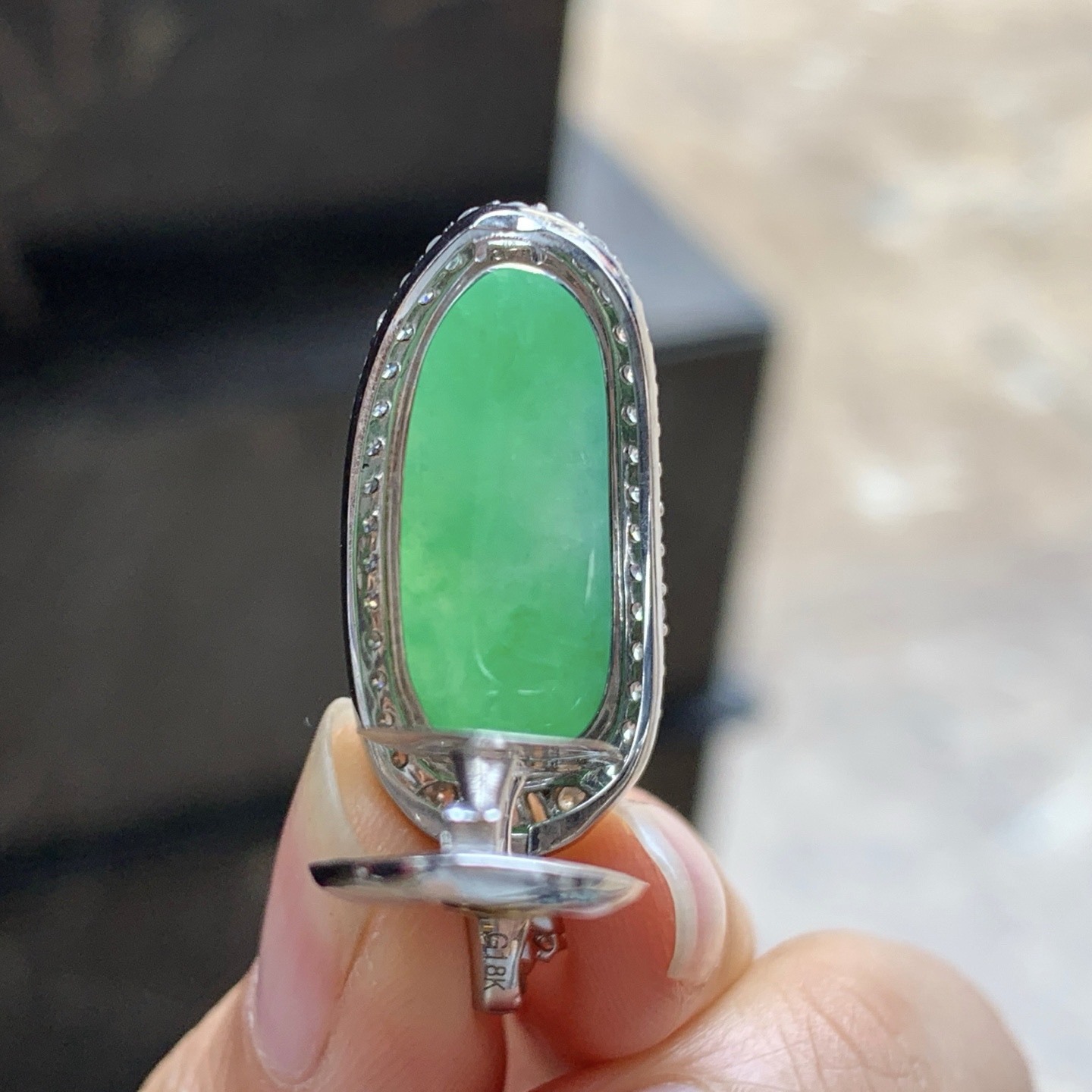 金钻镶嵌阳绿色福瓜^_^色阳 尺寸25