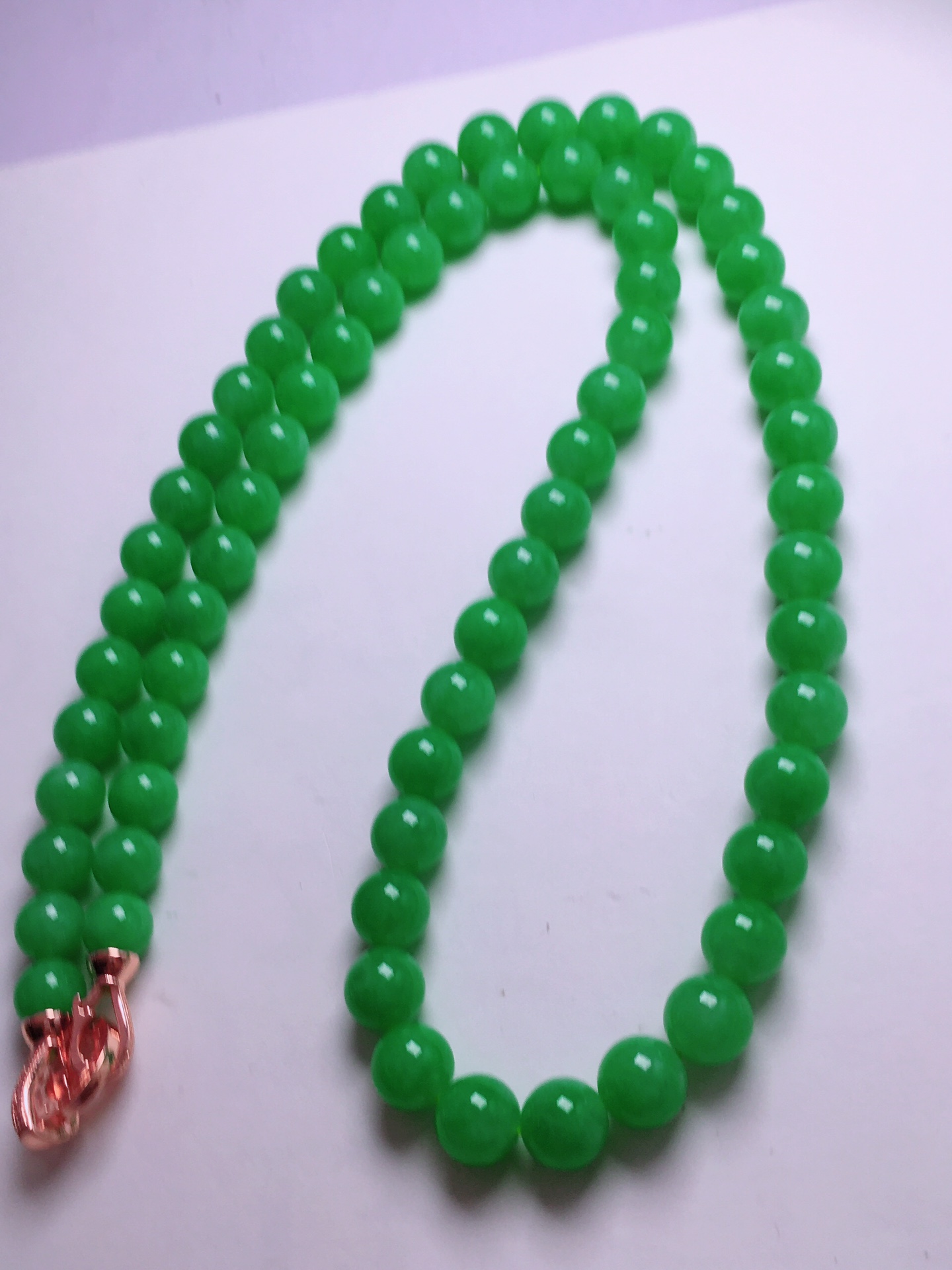 ️超值，高冰绿珠子项链，晶莹剔透，新颖时尚，无裂，7.6-8.5
