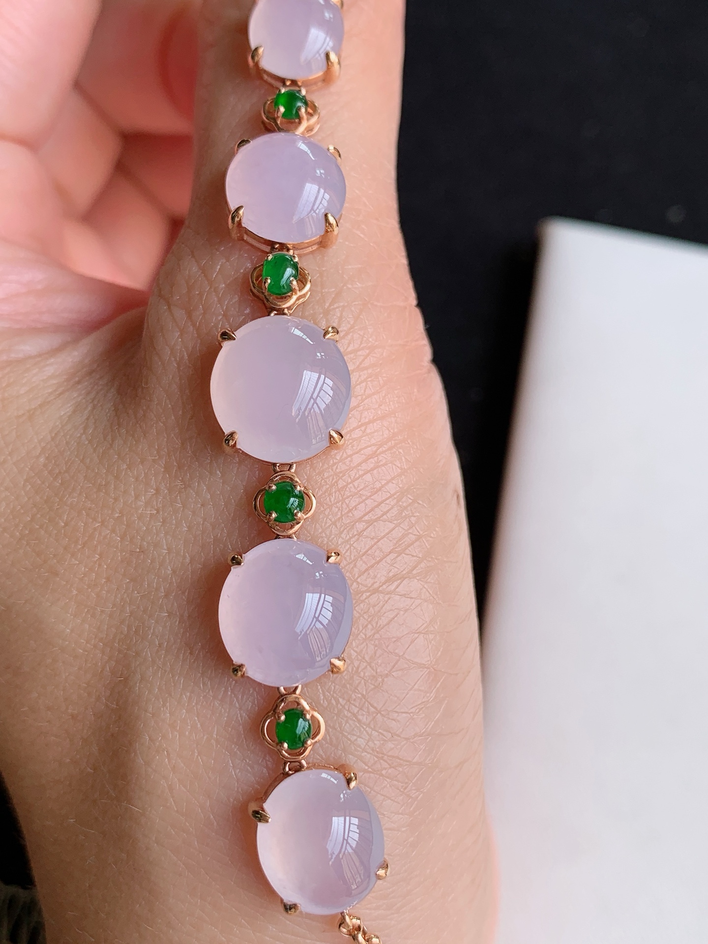 ️【18k镶嵌冰紫手链】无裂 裸石尺寸：10.4/5.4