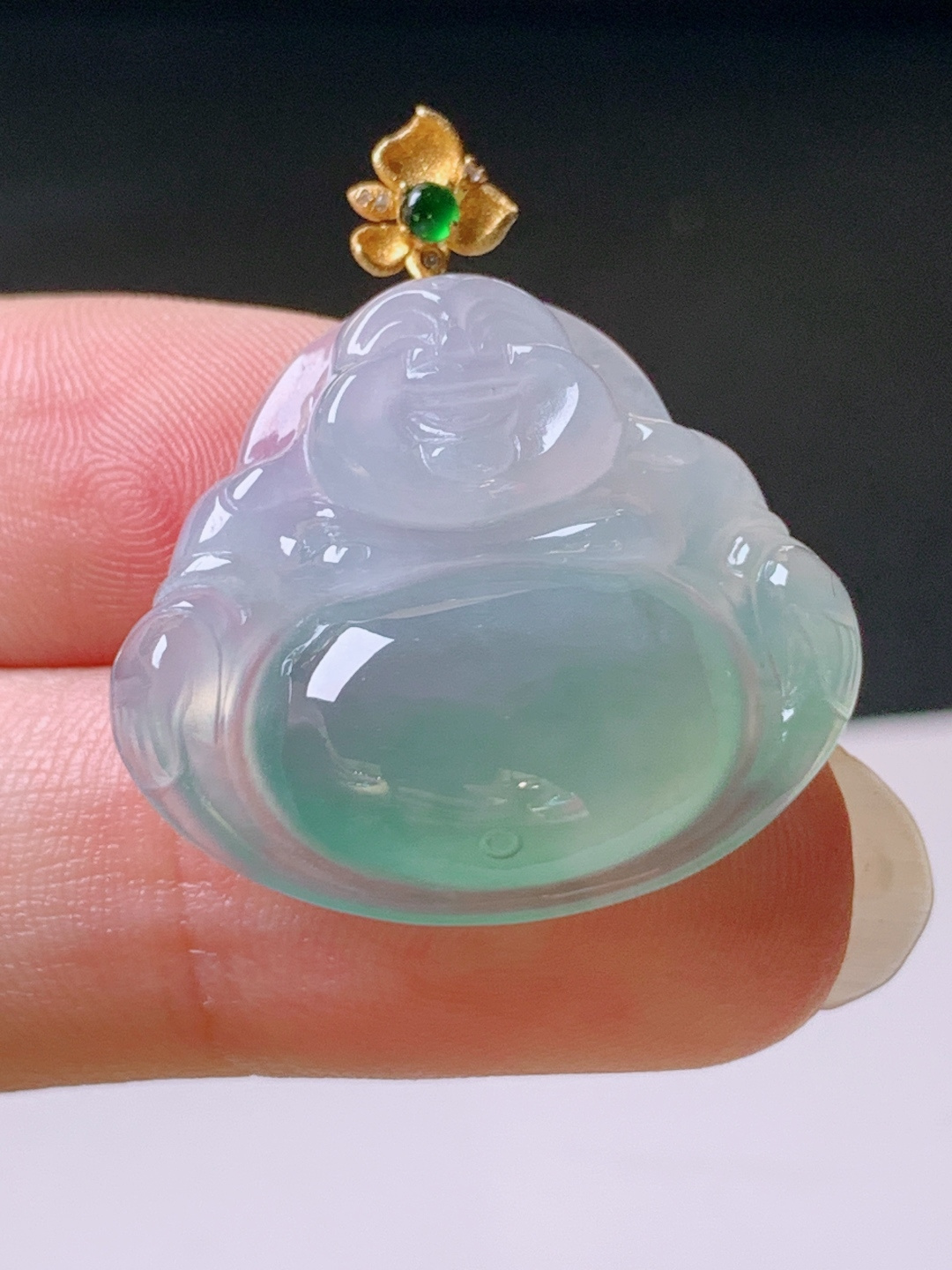 ️ 冰种飘花佛公吊坠，无裂冰润起胶，裸石22.8-25.1-6.128.9