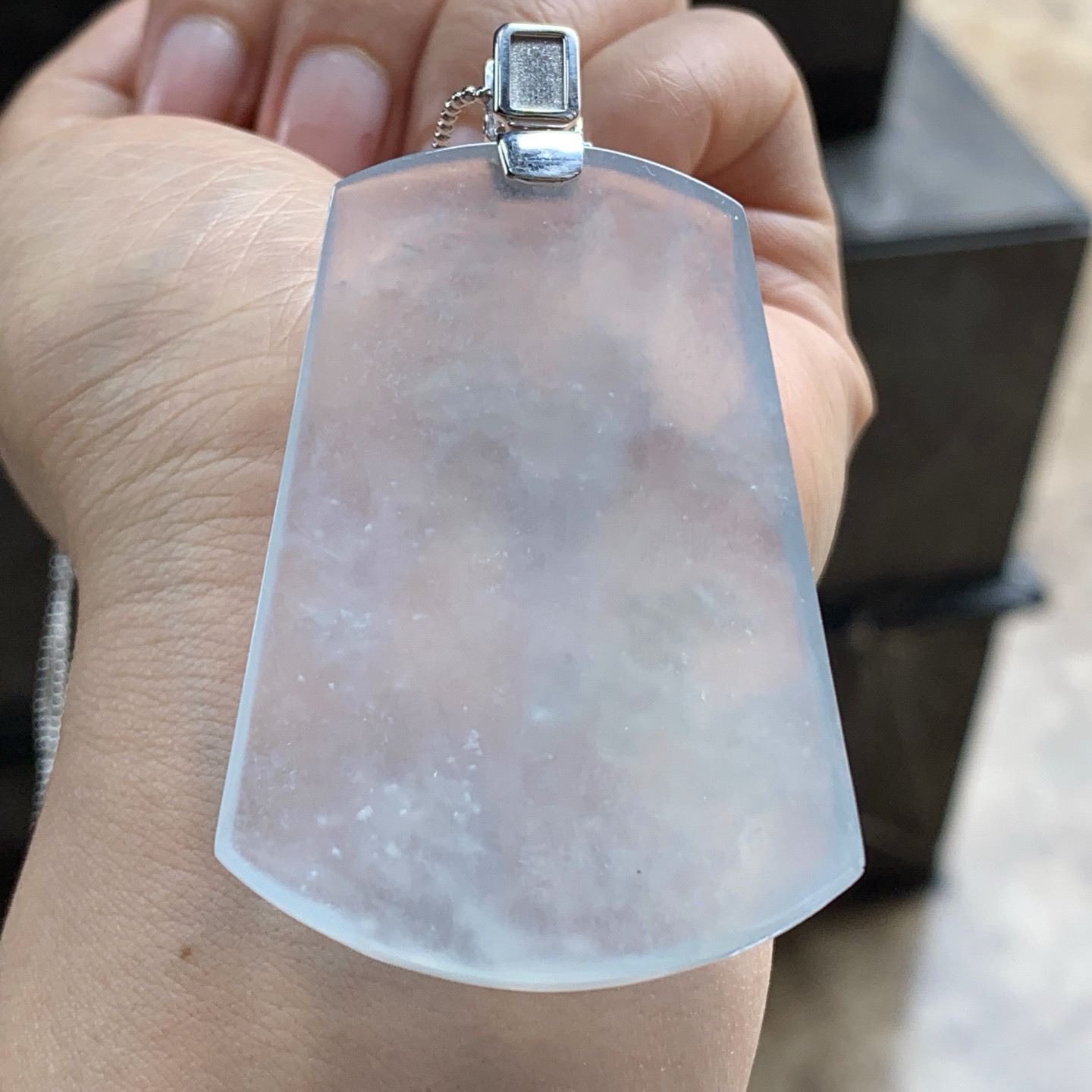 金扣冰种山水牌^_^尺寸58