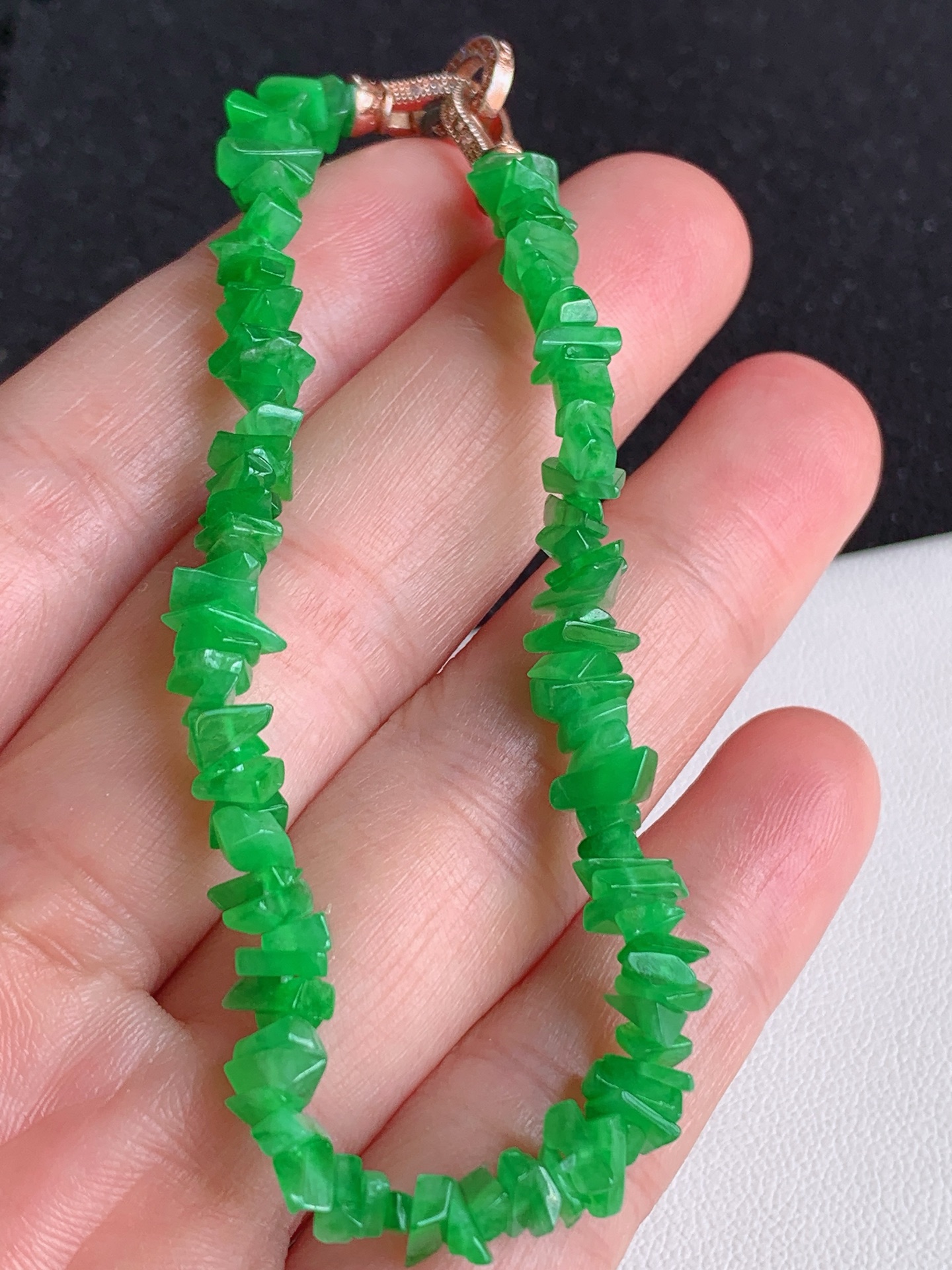 ️【冰绿手串】无裂，裸石尺寸：3/1.6