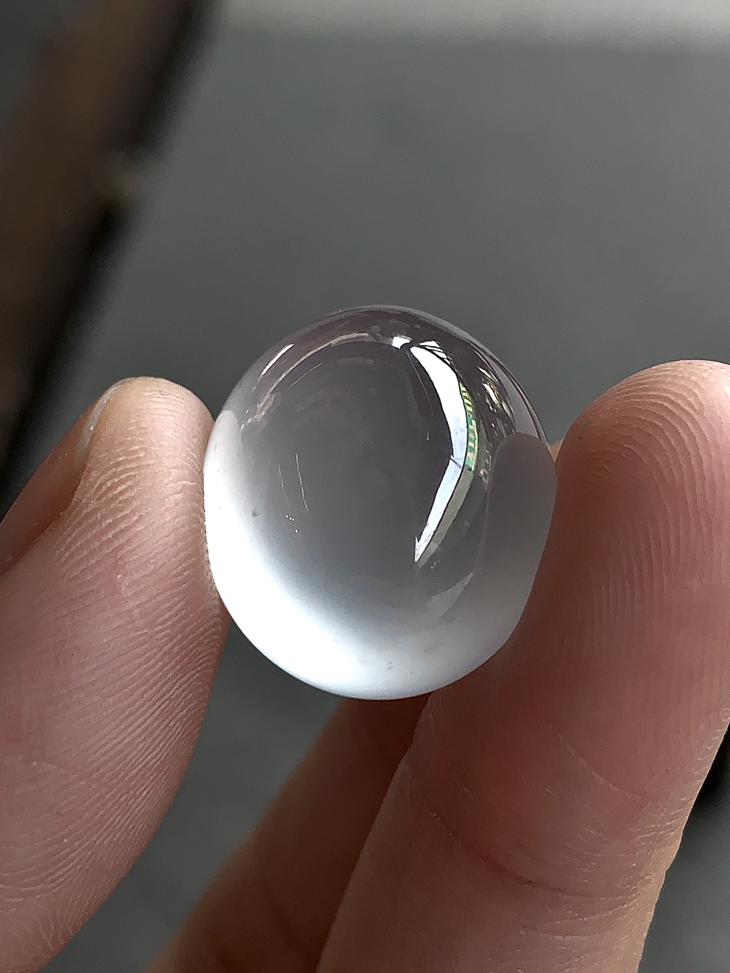 ️ 玻璃种蛋面，胶感十足，荧光盈盈，通透度拉满尺寸18.6×16.5×10.7