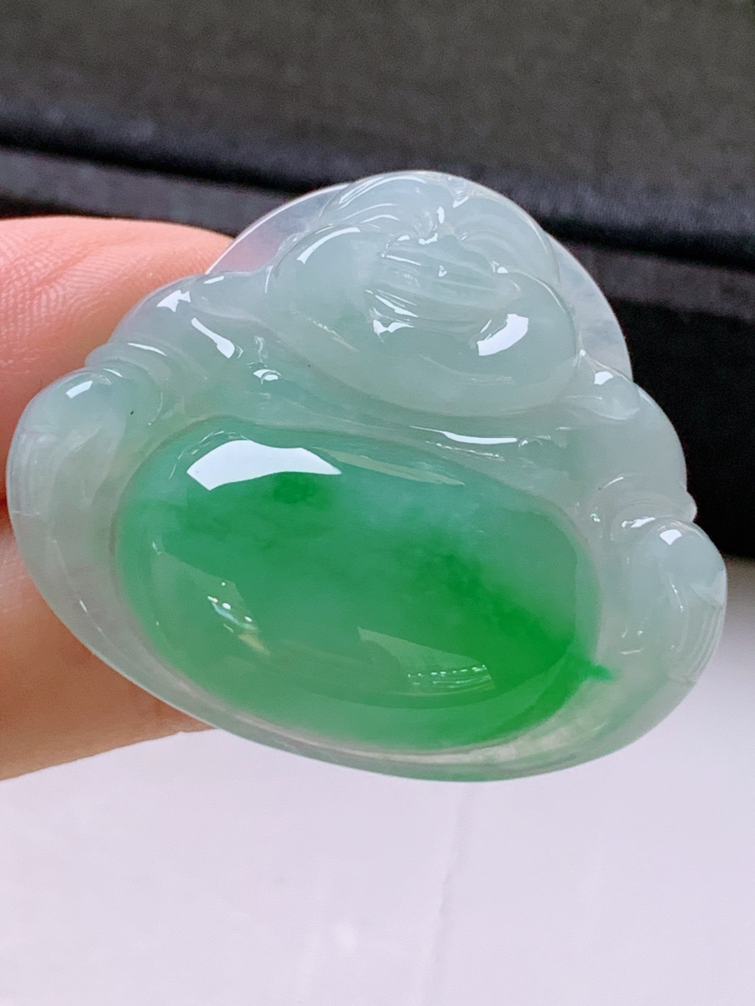 ️ 冰种绿佛公，无裂翠绿饱满，裸石31.9-36.6-8.2