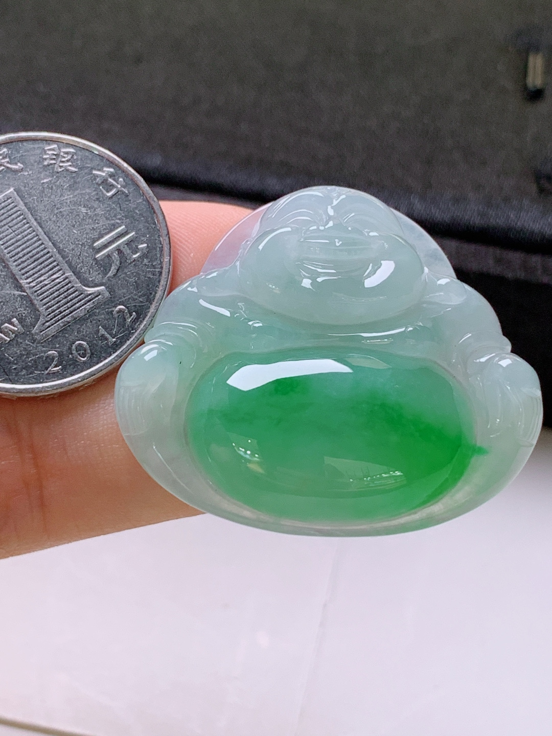 ️ 冰种绿佛公，无裂翠绿饱满，裸石31.9-36.6-8.2