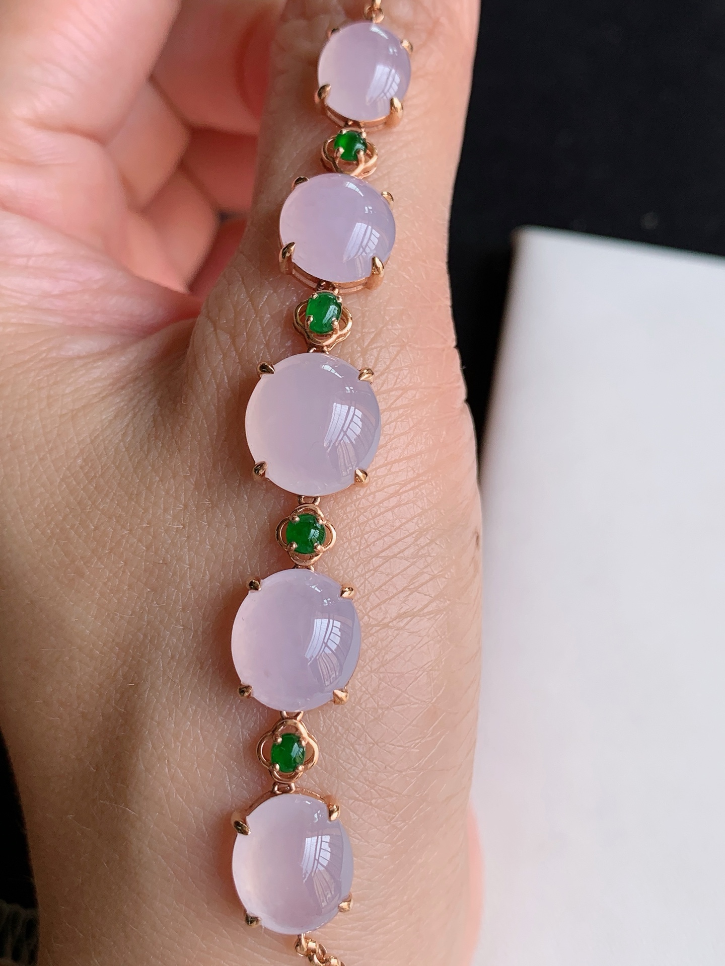 ️【18k镶嵌冰紫手链】无裂 裸石尺寸：10.4/5.4