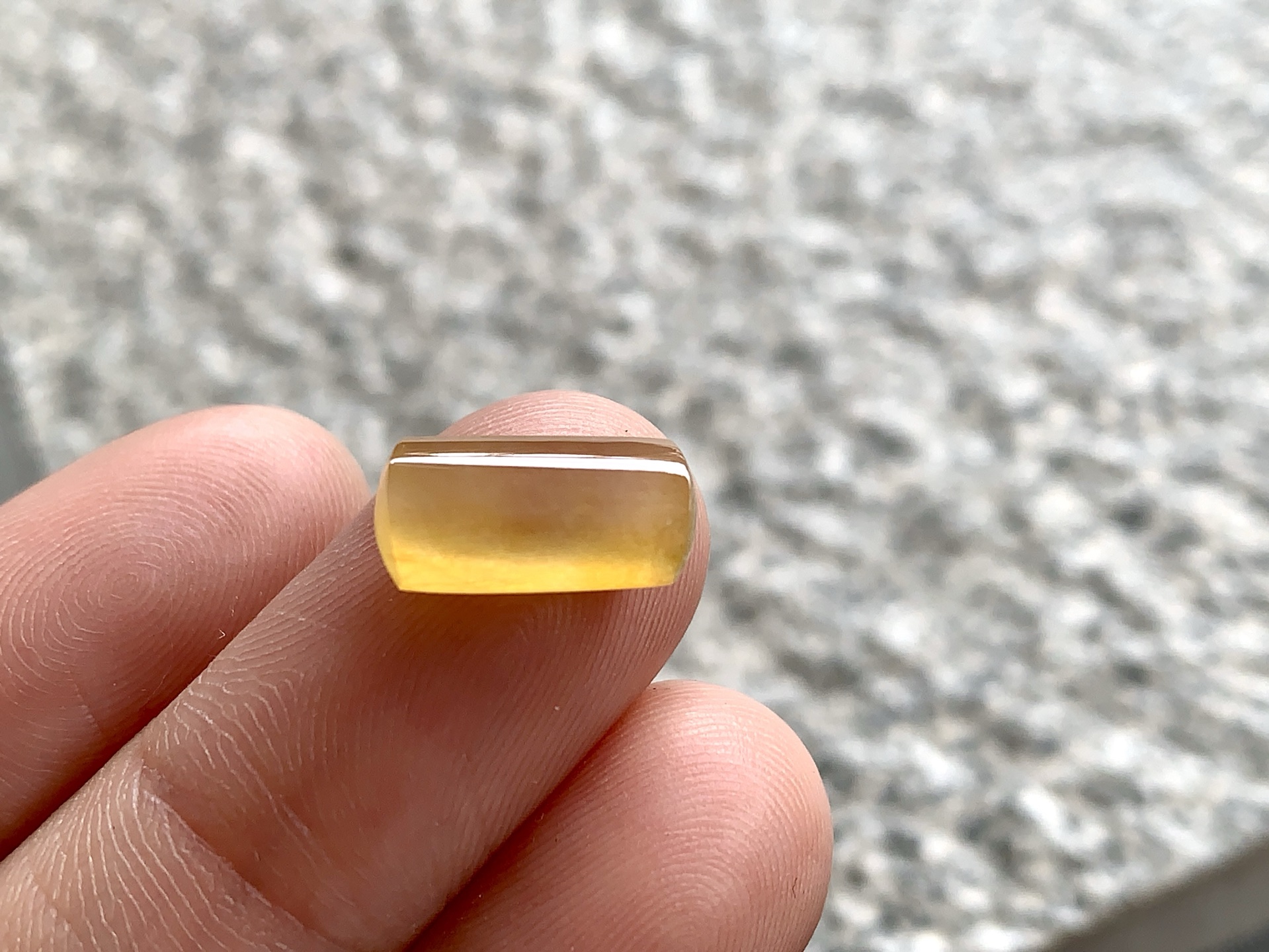 ️ 冰黄马鞍，冰透起光，尺寸12×6×3.5