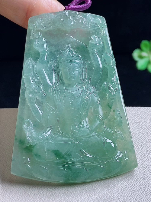 2300，千手观音，无裂，尺寸64.8/43.2/5.0/编号14d7y