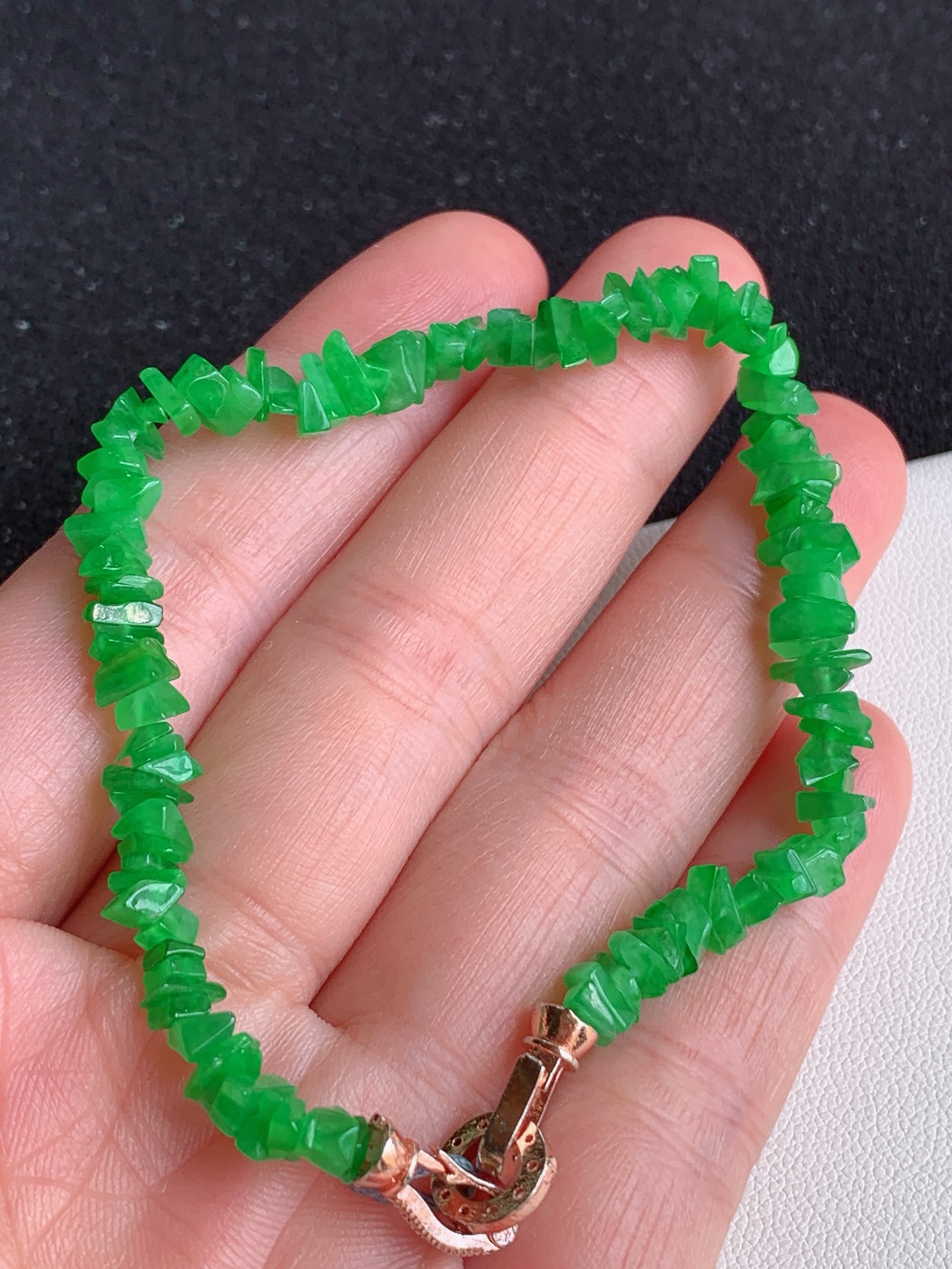 ️【冰绿手串】无裂，裸石尺寸：3/1.6
