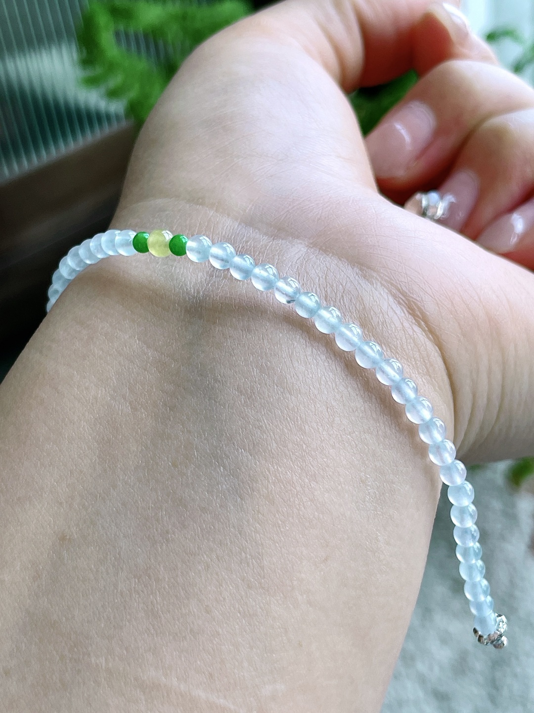 白冰手串圆珠珠子手串，性比高，3.3mm，4.2克