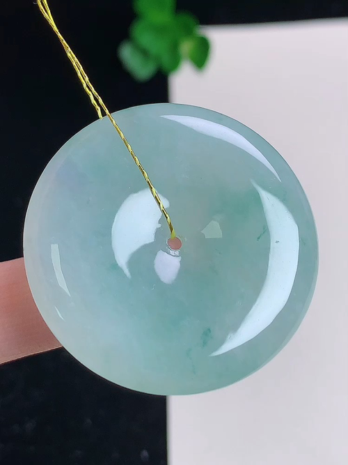 ，冰飘花平安扣，无裂，尺寸36.2/5.7，№:y18048  16