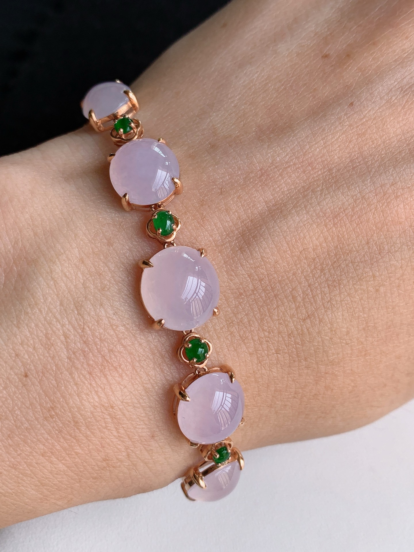 ️【18k镶嵌冰紫手链】无裂 裸石尺寸：10.4/5.4