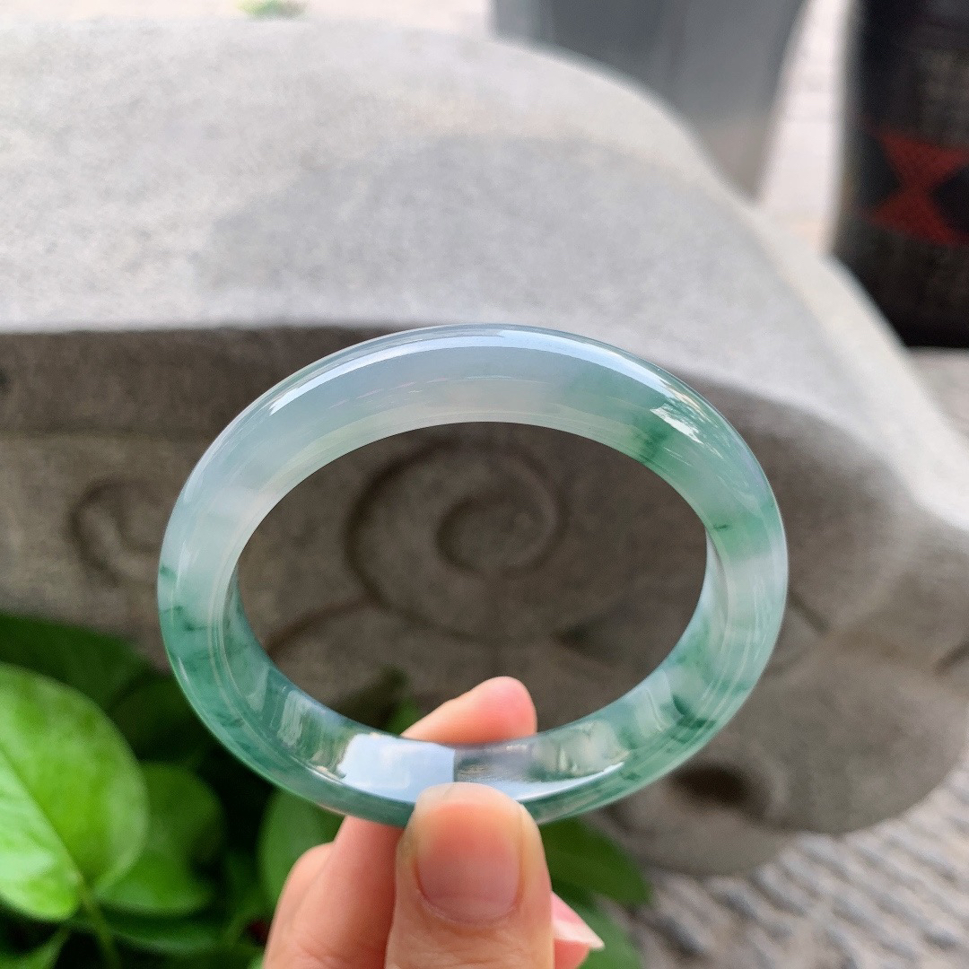 小圈口 53.5-11.5-7.4【冰飘花正圈手镯】正圈53 54可戴